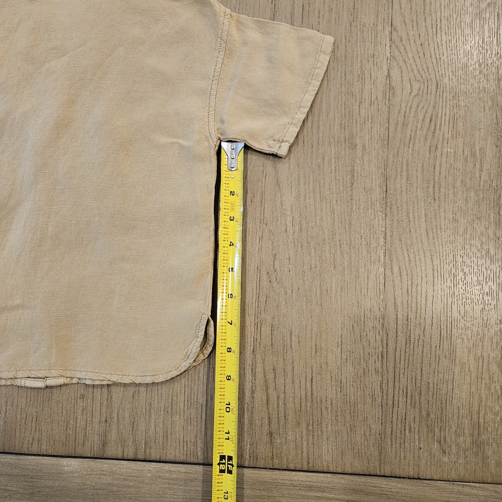 ZARA Camel Short Sleeve Button Down Shirt Size 3T NWT - Picture 5 of 6